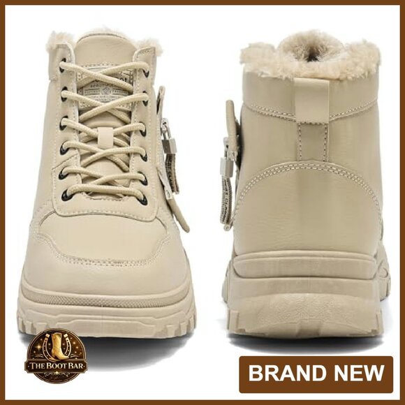 Women's Waterproof Snow Boots with Fur Lining Anti-Slip Winter Ankle Boots - Picture 4 of 8